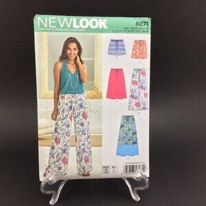 New Look 6271 Sewing Pattern 10-22 Uncut Elastic Waist Shorts Pants Skirt Boho